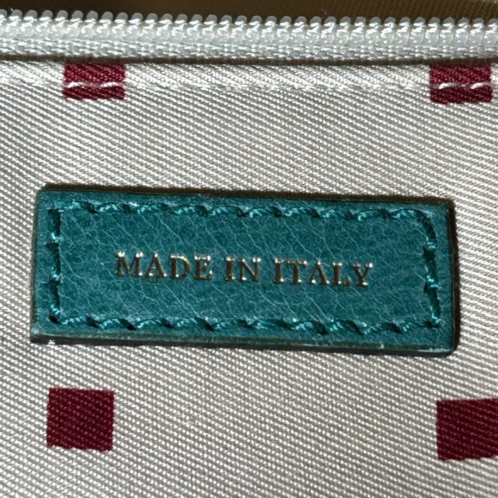 Kate Spade Beige Woven Linen Shoulder Bag – Green Trim – Small – Like New - Picture 8 of 13
